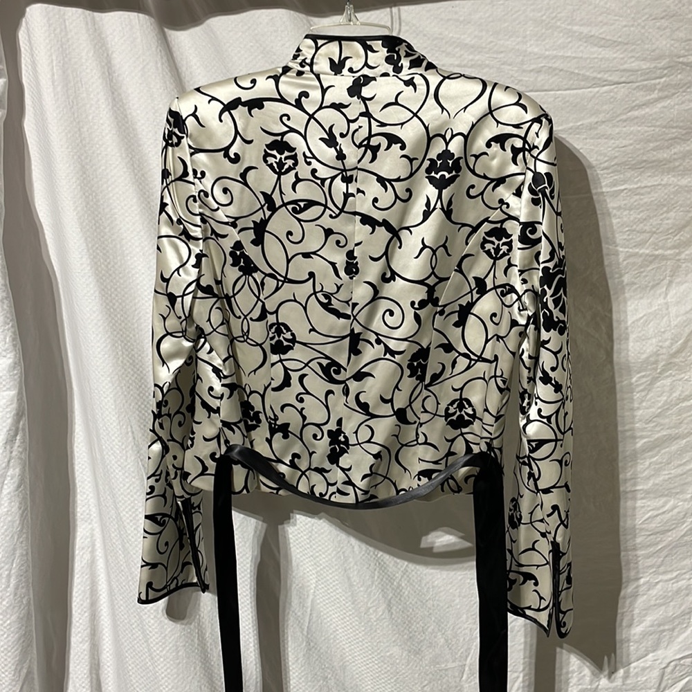 Js Collections 12 Silk Button Down Black/White Fl… - image 7